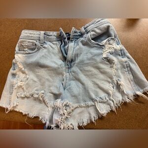 Hollister Light Blue High-Rise Denim Shorts